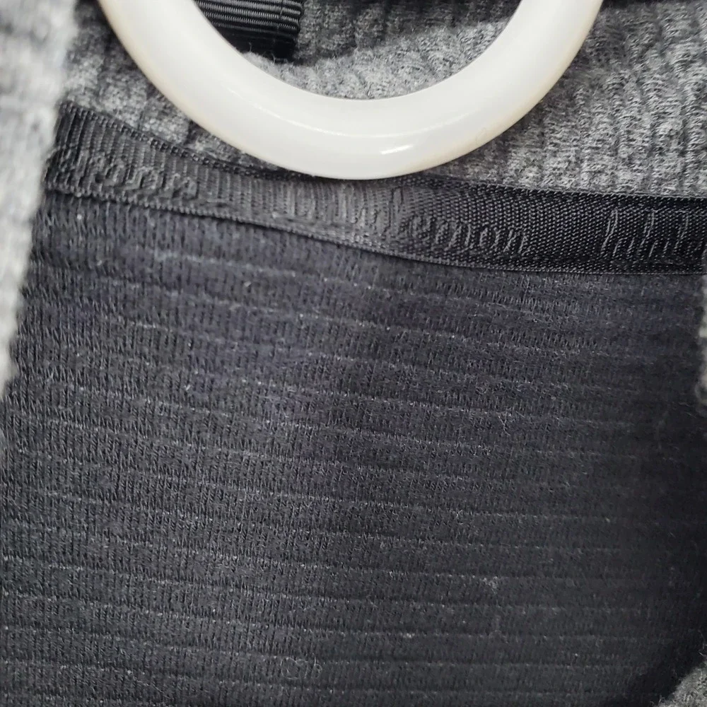 Lululemon On Repeat Cowl Neck Sweater Dress Grey Textured Knit Mini Pockets 4